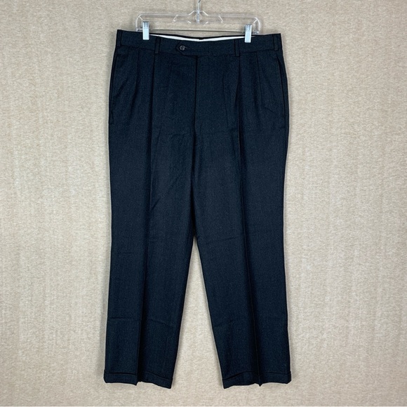 Vtg Polo University Club Ralph Lauren Pants 36x30 Gray Wool Pleated Cuff Union
